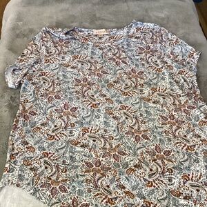 NWT philosophy woman multicolour paisley short sleeve tee size 1X